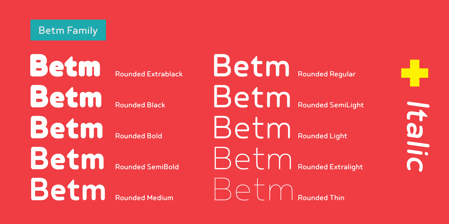 Ejemplo de fuente Betm Rounded SemiBold Italic